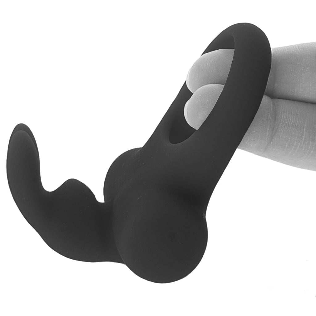 Frisky Bunny Vibrating Ring in Black Pearl PinkCherry Frisky Bunny Vibrating Ring in Black Pearl PinkCherry