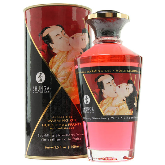 Aphrodisiac Warming Oil 3.5oz/100ml in Sparkling Strawberry