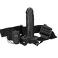 Real Rock Hollow Vibrating 6 Inch Strap-On in Black