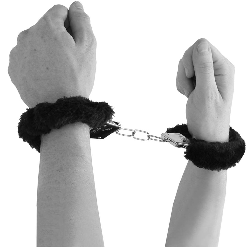 Black Furry Hand Cuffs