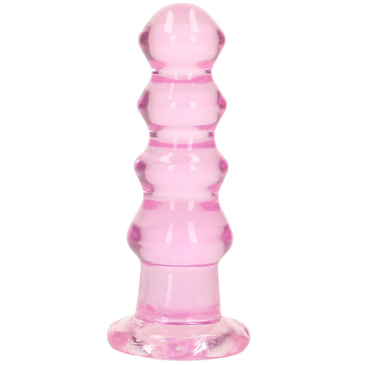 RealRock Crystal Clear Jelly 5.5 Inch Curvy Dildo in Pink