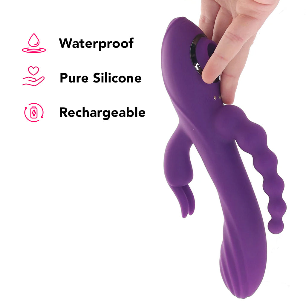 Fourgasm Triple Stimulator Sucking Rabbit Vibe PinkCherry Fourgasm Triple Stimulator Sucking Rabbit Vibe PinkCherry