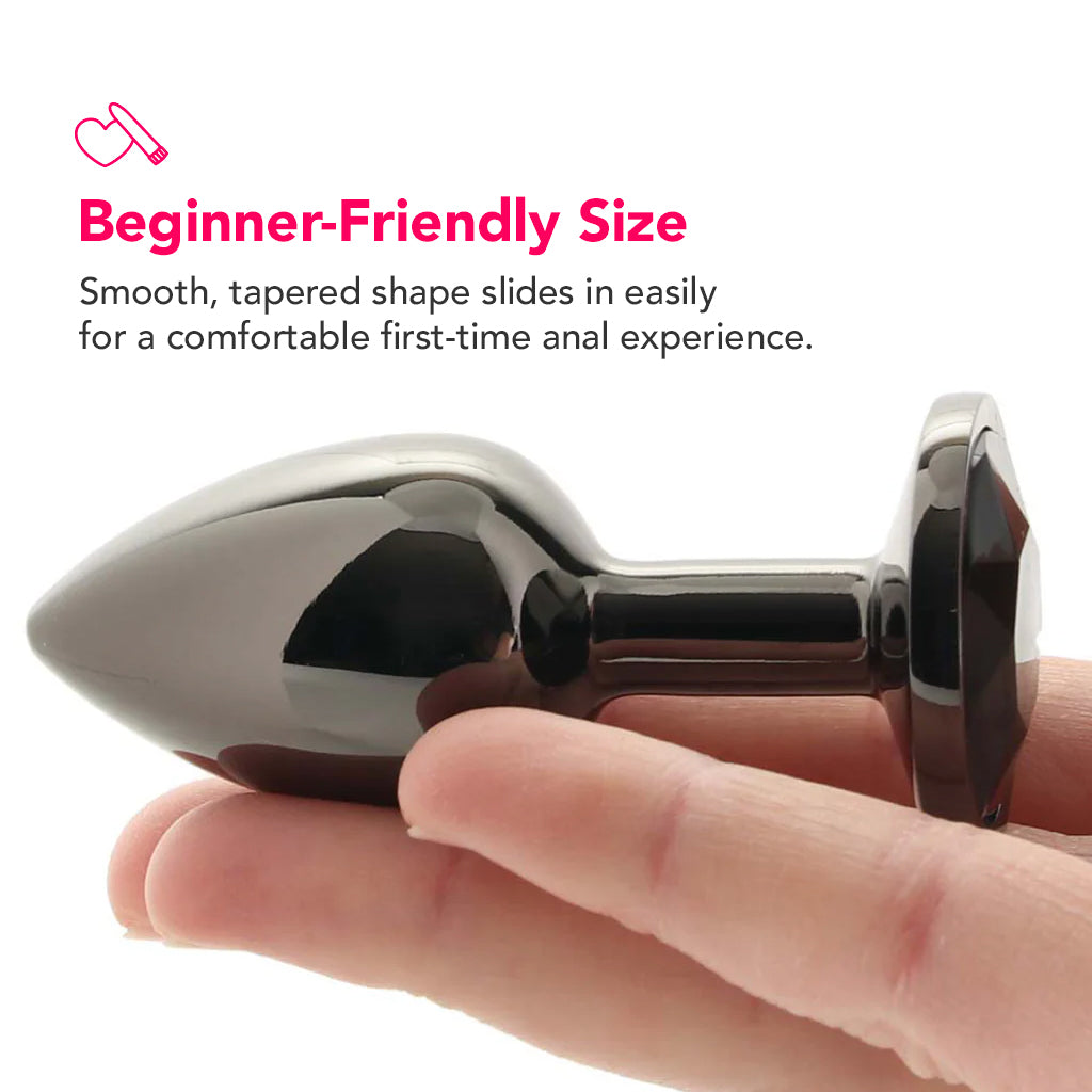 Black Gem Anal Plug in Small PinkCherry Black Gem Anal Plug in Small PinkCherry
