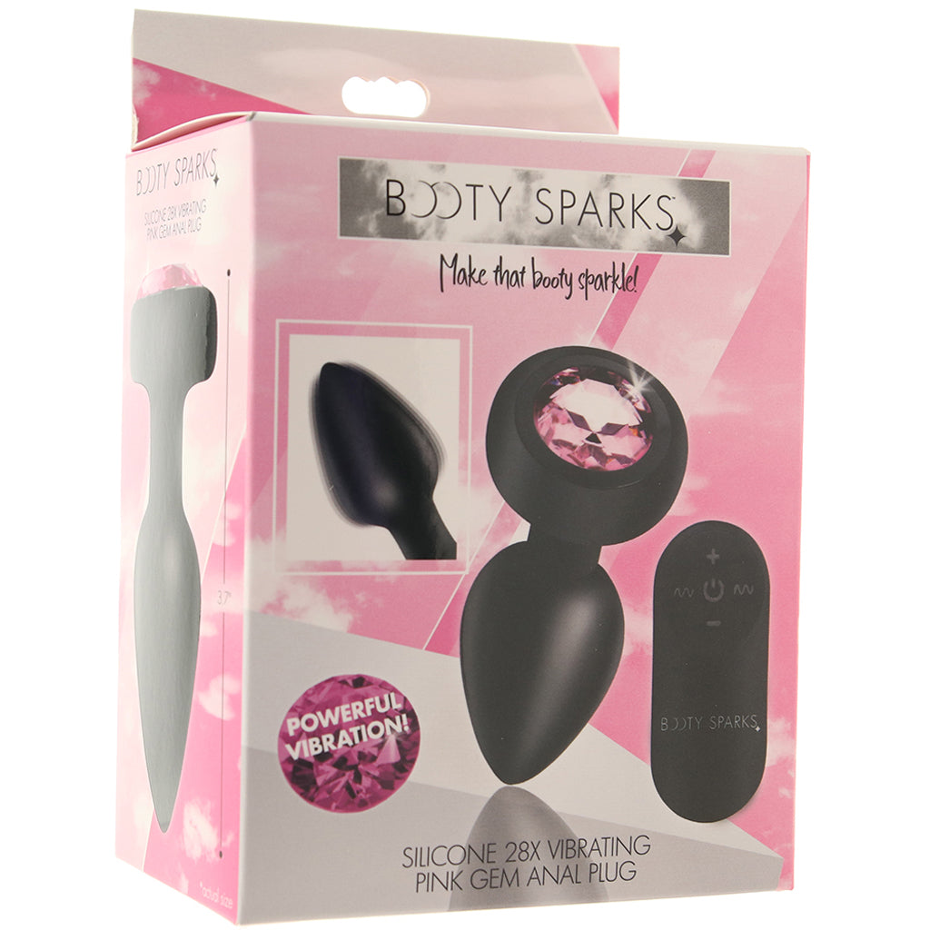 Booty Sparks Pink Gem Vibrating Anal Plug in Small PinkCherry Booty Sparks Pink Gem Vibrating Anal Plug in Small PinkCherry