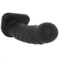 Banx Ribbed 8 Inch Hollow Silicone Dildo in Black