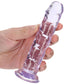 RealRock Crystal Clear Jelly 6 Inch Dildo in Purple