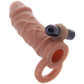 Size Up 1 Inch Realistic Vibrating Extender in Tan